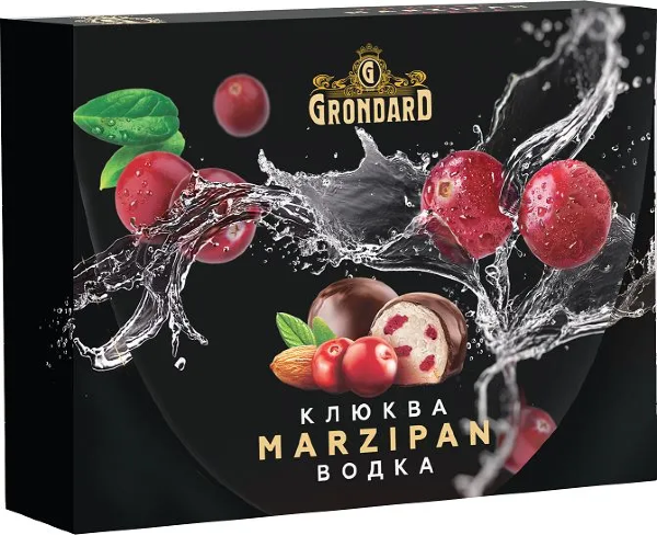 №1 TM Grondard       (10186) Конфеты глазированные Марципановые Клюква и Водка, 98г  в Краснокаменске