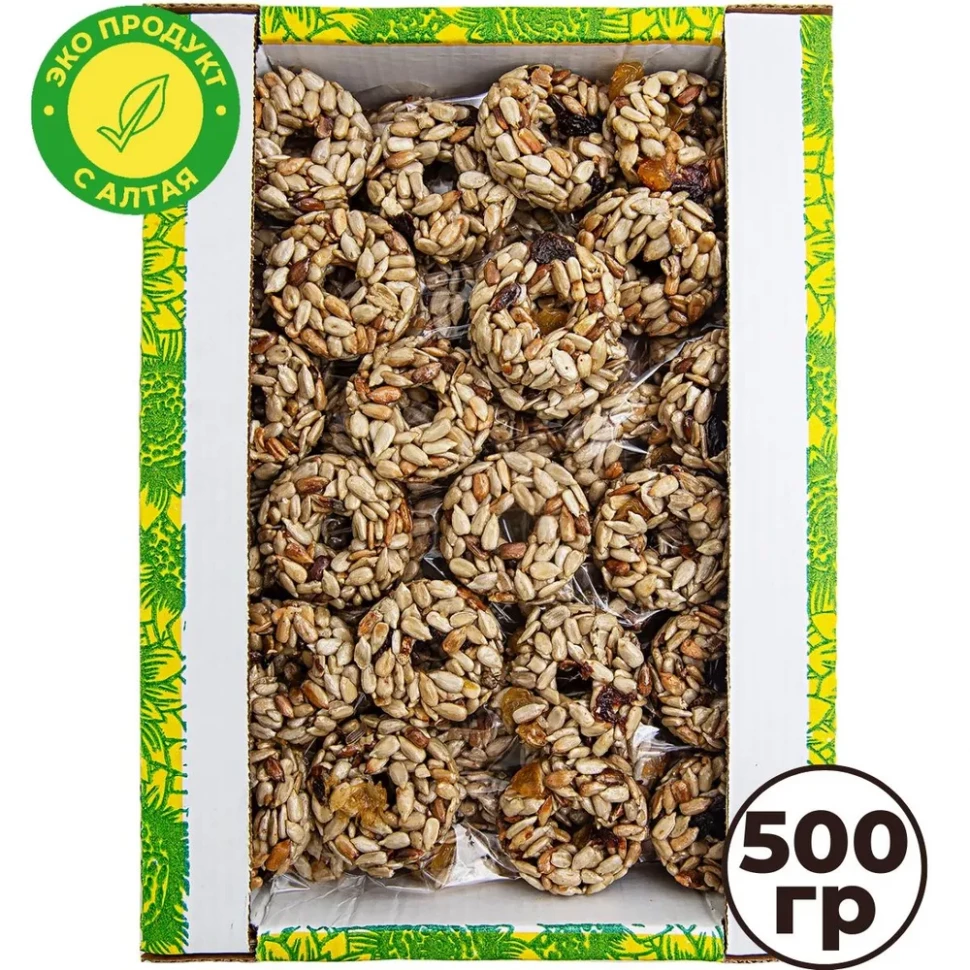  Козинаки из подсолнечника с медом и сухофруктами "Зачетные" 500г в Краснокаменске