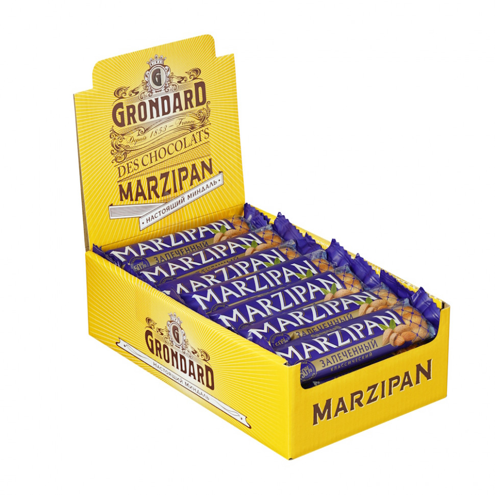  TM Grondard   (11161) Батончики НЕглазированные Марципановые Запечённые, (28шт по 40г)    в Краснокаменске