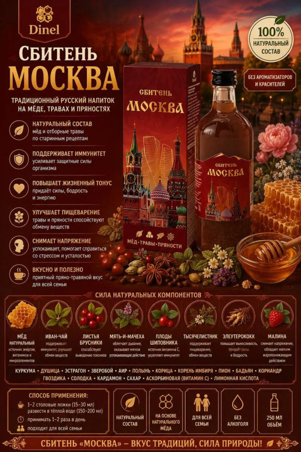 №3 Сбитень Москва, 250мл  в Краснокаменске